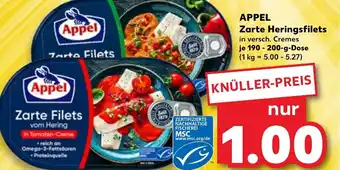 Kaufland in versch. Cremes Zarte Heringsfilets je 190-200-g-Dose Angebot