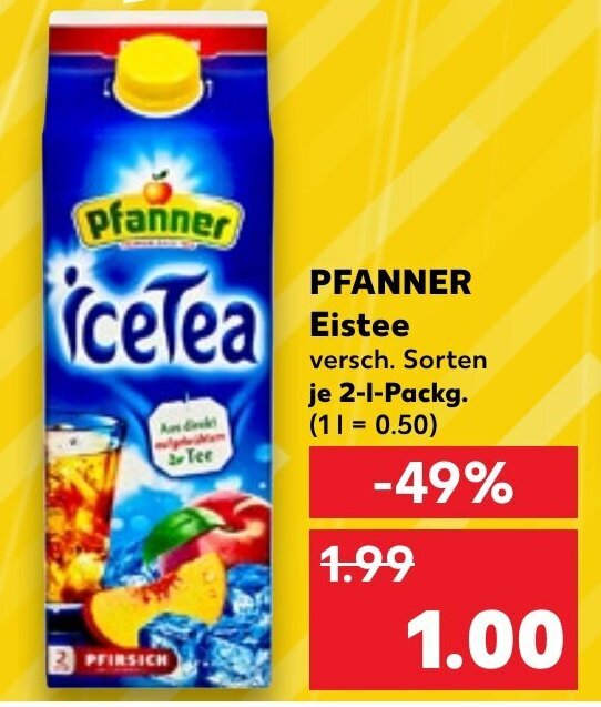 Kaufland PFANNER Eistee versch. Sorten je 2-1-Packg. Angebot