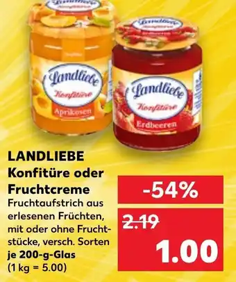 Kaufland LANDLIEBE Konfitüre oder Fruchtcreme Fruchtaufstrich aus erlesenen Früchten, mit oder ohne Frucht-stücke, versch. Sorten Angebot