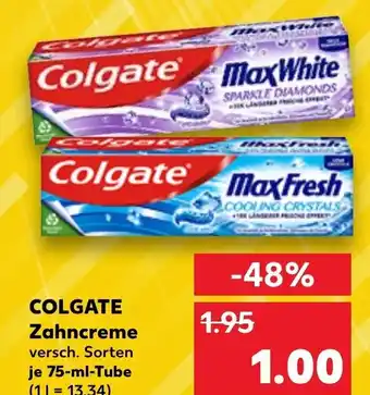 Kaufland COLGATE Zahncreme versch. Sorten je 75-ml-Tube Angebot