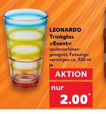 Kaufland LEONARDO Trinkglas >> Event<< spülmaschinen- geeignet, Fassungs-vermögen ca. 330 ml je Angebot