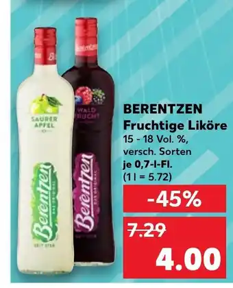 Kaufland BERENTZEN Fruchtige Liköre 15-18 Vol. %, versch. Sorten Angebot