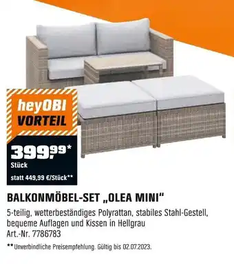 OBI BALKONMÖBEL-SET ,,OLEA MINI" Angebot