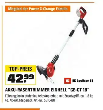 OBI EINHELL AKKU-RASENTRIMMER "GE-CT 18" Angebot