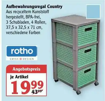 Globus Aufbewahrungsregal Country Rotho Angebot