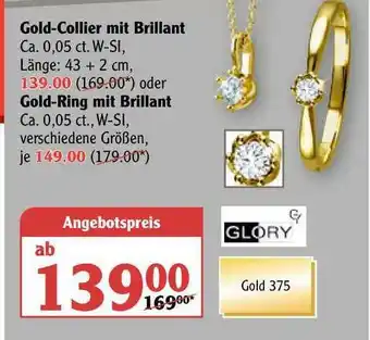 Globus Gold-collier Mit Brillant Oder Gold-ring Mit Brillant Angebot