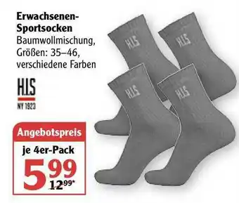 Globus Erwachsenen-sportsocken H.i.s Angebot