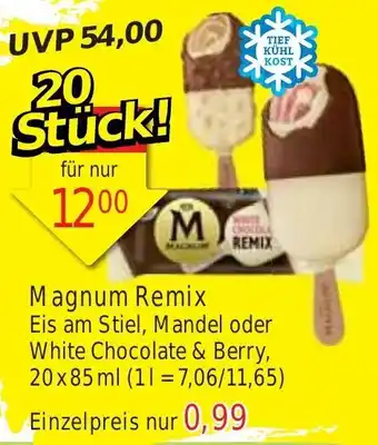 Wiglo Wunderland Magnum Remix Eis am Stiel 20x85 ml Angebot