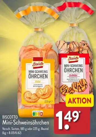 Aldi Nord BISCOTTO Mini-Schweinsöhrchen 185 g oder 225 g Angebot