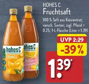 Aldi Nord HOHES C Fruchtsaft 1 L Flasche Angebot