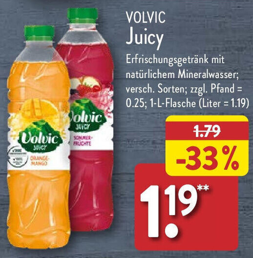 Aldi Nord VOLVIC Juicy 1 L Flasche Angebot
