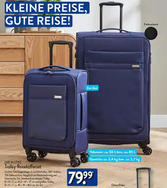 Aldi Nord LIVE IN STYLE Trolley-Reisekofferset Angebot