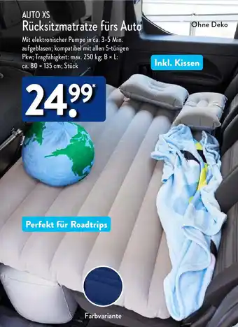 Aldi Nord AUTO XS Rücksitzmatratze fürs Auto Angebot