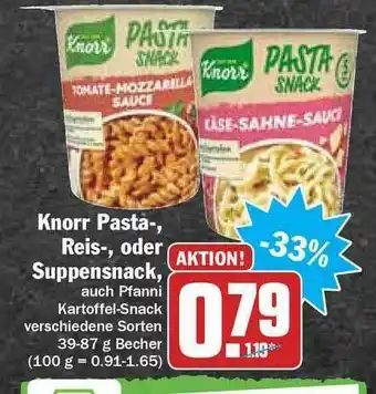 Hit Knorr Pasta-, Reis-, Oder Suppensnack Angebot