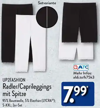 Aldi Nord UP2FASHION Radler/Caprileggings mit Spitze Angebot