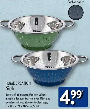 Aldi Nord HOME CREATION Sieb Angebot