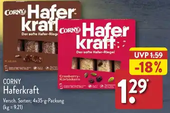 Aldi Nord CORNY Haferkraft 4x35 g Packung Angebot