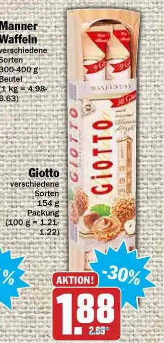 Hit Manner Waffeln Giotto Angebot