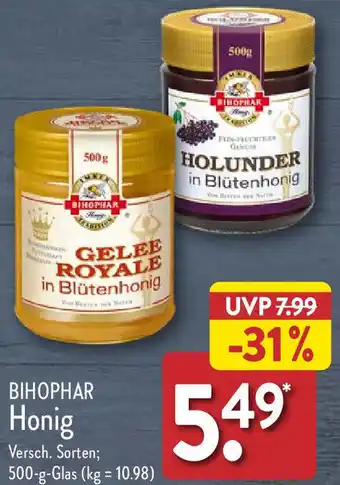 Aldi Nord BIHOPHAR Honig 500 g Glas Angebot