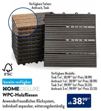 Aldi Nord HOME DELUXE WPC-Holzfliesen Angebot