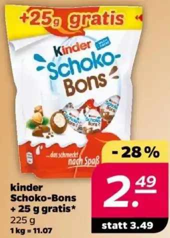 NETTO kinder Schoko-Bons + 25 g gratis* 225 g Angebot