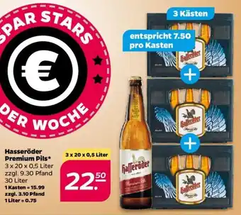 NETTO Hasseröder Premium Pils* 3 x 20 x 0,5 Liter Angebot