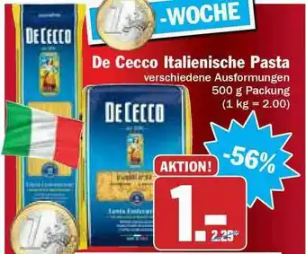 Hit De Cecco Italienische Pasta Angebot