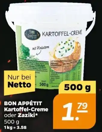 NETTO BON APPÉTIT Kartoffel-Creme oder Zaziki* 500 g Angebot