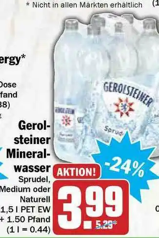 Hit Gerol-steiner Mineral-wasser Angebot