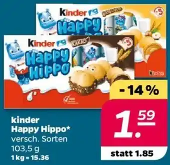 NETTO kinder Happy Hippo 103,5 g Angebot