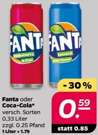 NETTO Fanta oder Coca-Cola 0,33 Liter Angebot