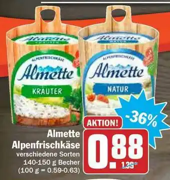 Hit Almette Alpenfrischkäse Angebot