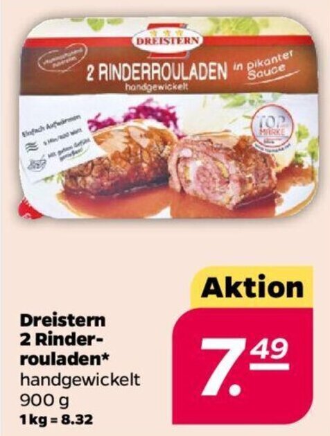 NETTO Dreistern 2 Rinderrouladen 900 g Angebot