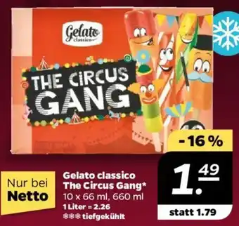 NETTO Gelato classico The Circus Gang* 10 x 66 ml, 660 ml Angebot