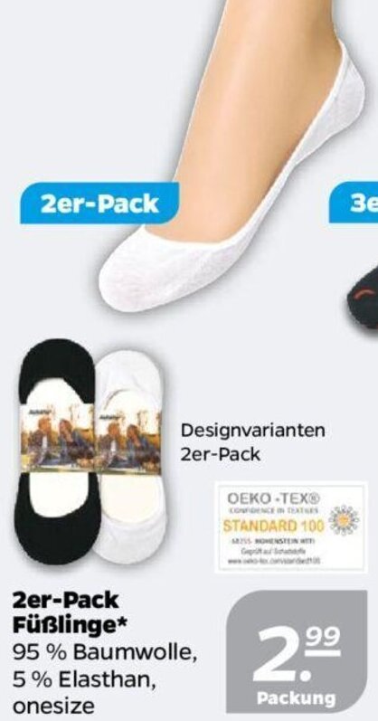 NETTO 2er-Pack Füßlinge Angebot