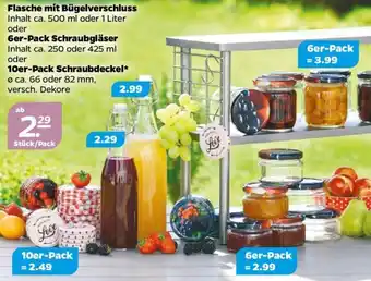 NETTO Flasche mit Bügelverschluss oder 6er-Pack Schraubgläser Angebot