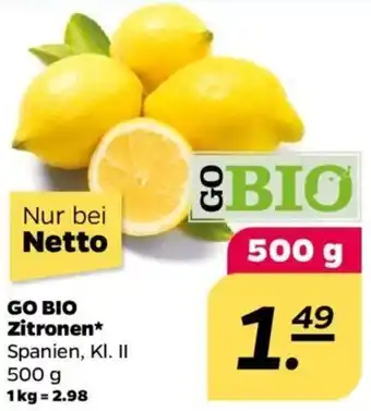 NETTO GO BIO Zitronen 500 g Angebot