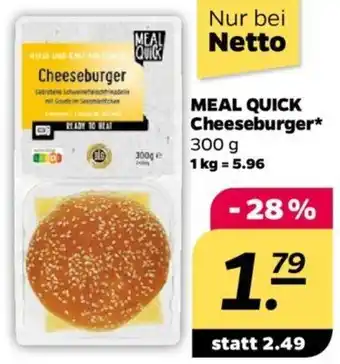 NETTO MEAL QUICK Cheeseburger* 300 g Angebot