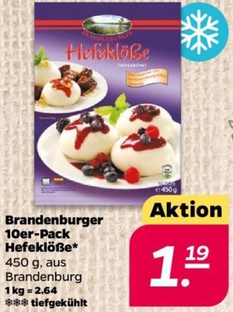 NETTO Brandenburger 10er-Pack Hefeklöße 450 g Angebot