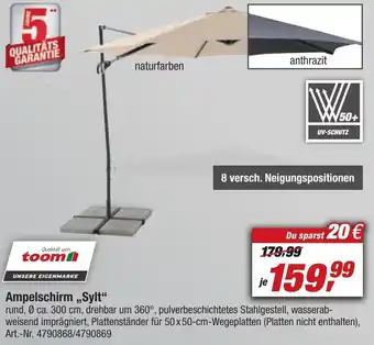 toom Baumarkt Ampelschirm ,,Sylt" Angebot