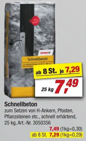 toom Baumarkt Schnellbeton 25 kg Angebot