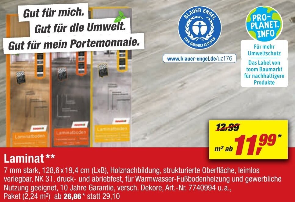toom Baumarkt Laminat Angebot