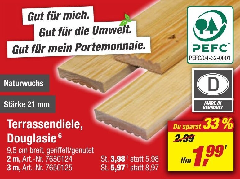 toom Baumarkt Terrassendiele, Douglasie Angebot