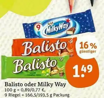 tegut Balisto Oder Milky Way Angebot