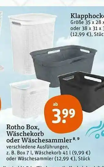 tegut Rotho Box Wäschekorb Oder Wäschesammler Angebot