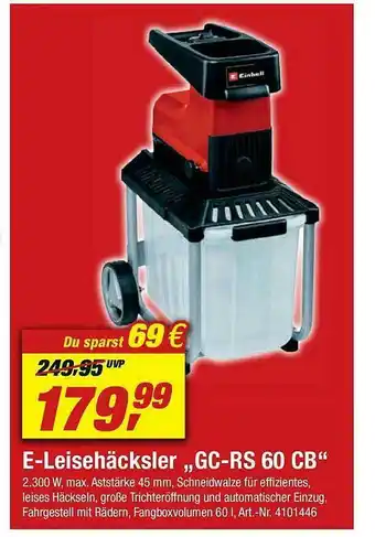 toom Baumarkt E-leisehäcksler „gc-rs 60 Cb” Angebot