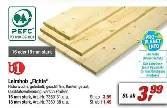 toom Baumarkt Leimholz „fichte” B1 Angebot