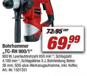 toom Baumarkt Bohrhammer „tc-rh 900 1” Angebot