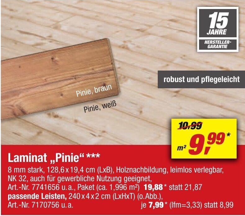 toom Baumarkt Laminat ,,Pinie" Angebot