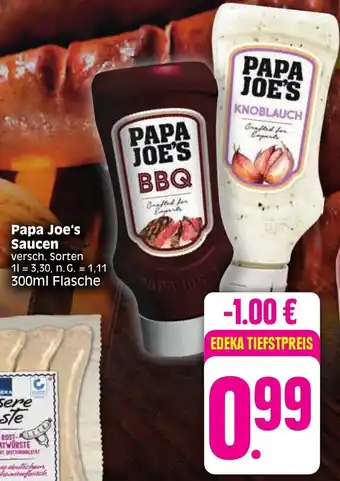 Edeka Papa Joe's Saucen 300 ml Flasche Angebot